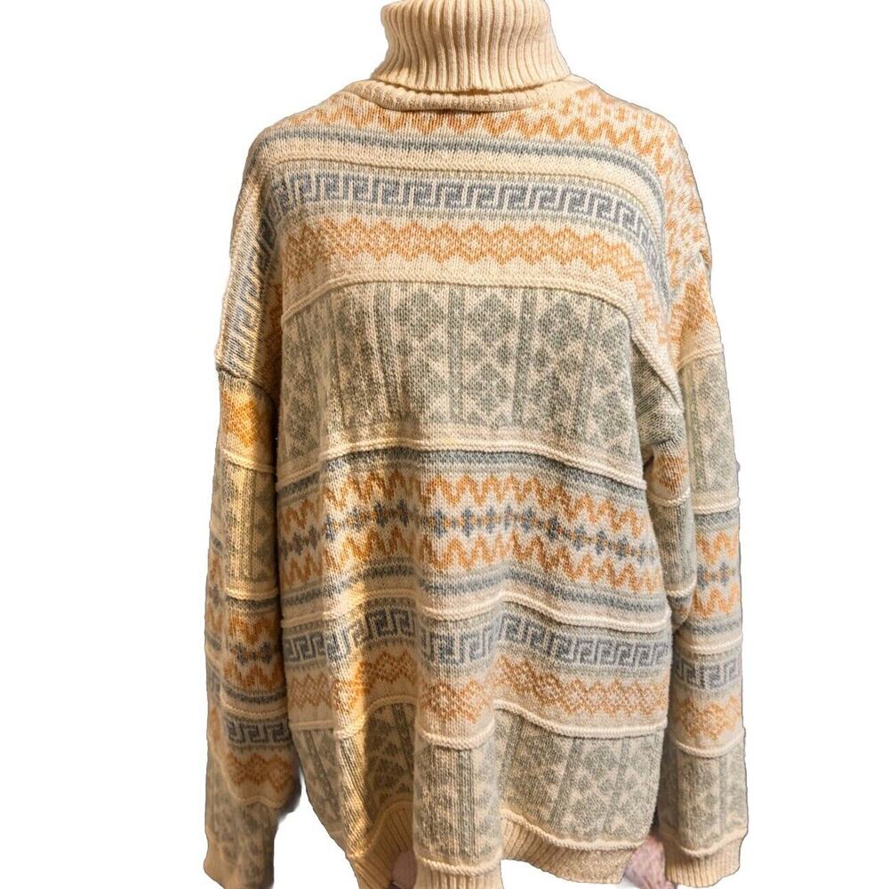 Vintage Cabin Creek Turtleneck Sweater Size L Cottage Core Country Grandma Long - Picture 3 of 11